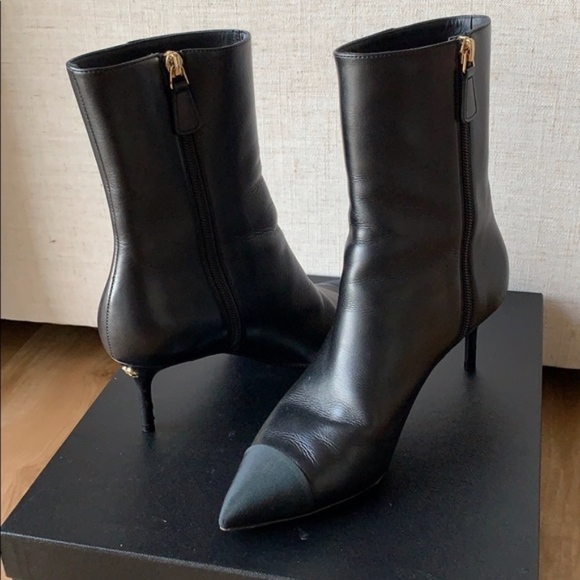 SOLD Chanel Black Stiletto Ankle Boots Booties - Picture 6 of 8